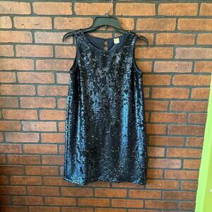 NWT Girls Sequin Mini Dress Size 14 Navy Blue Sparkly Party Eras Tour Concert